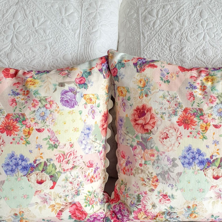 Patchwork Garden Vintage Style Floral cushion cover