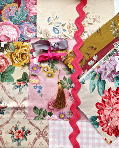 Vintage Floral Fabric Craft Bundle Box - D -