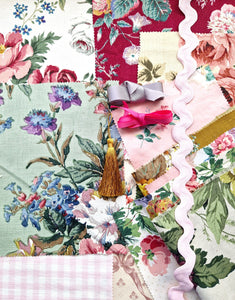 Vintage Floral Fabric Craft Bundle Box - F -