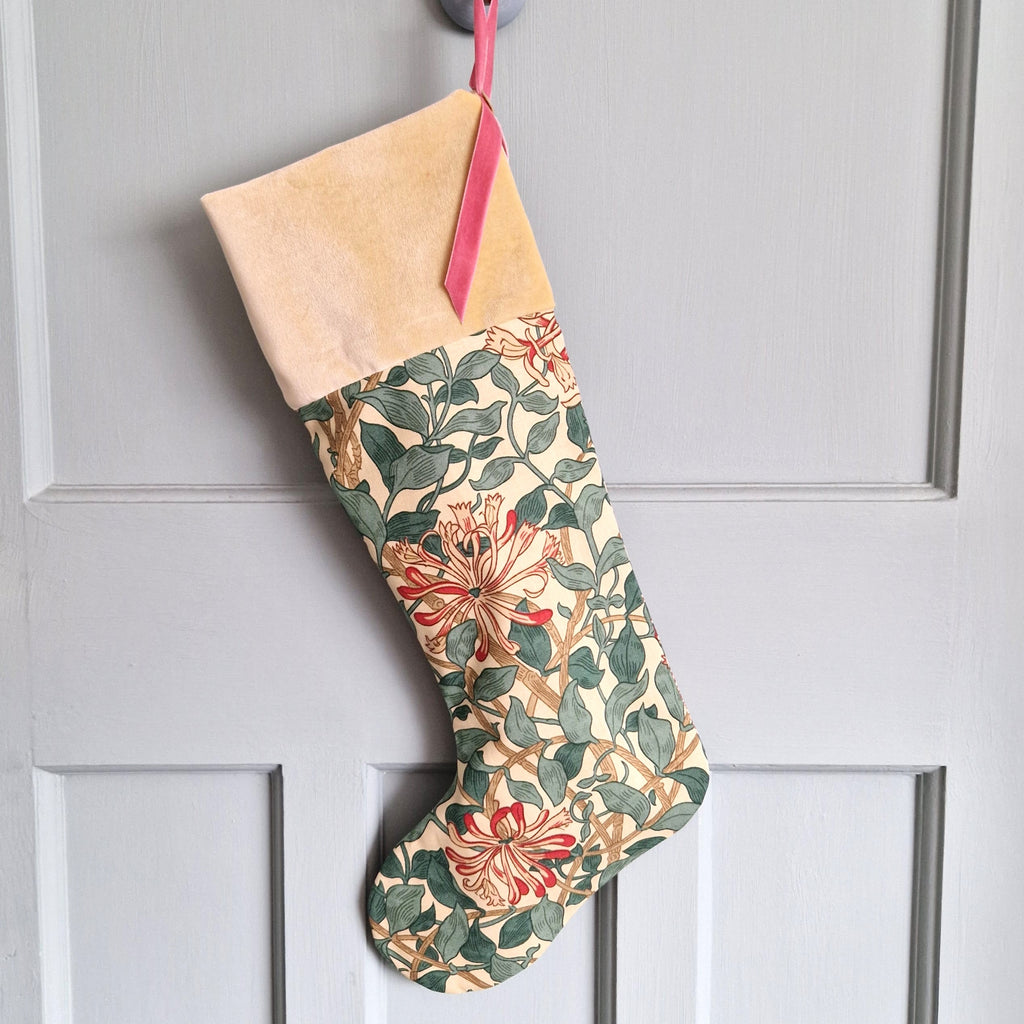 William Morris Christmas Stocking  - Honeysuckle