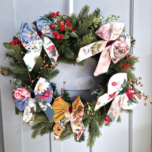 Vintage Floral Bow Christmas Decorations