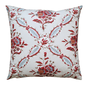 Fleurons D'Helene Glazed Chintz Cushion Cover In St Julien Design 18 inch