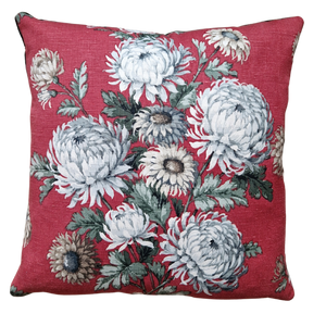 Vintage Floral Fabric Cushion Cover In Sanderson Dahlia Print 18 inch