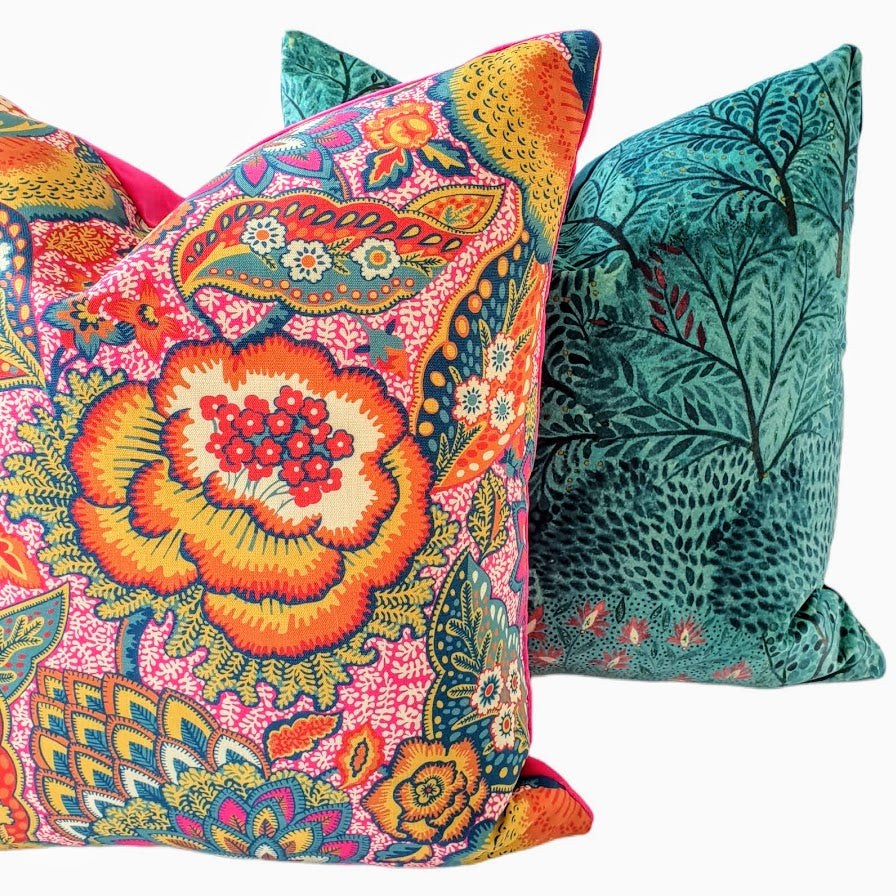 Liberty London Cushion In  Nesfield 'Patricia'  Pink Design