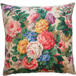 Vintage Floral Linen Fabric Cushion Cover In Stunning Sanderson Florals