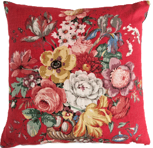 Vintage Floral Cushion Cover In Red Vintage Sanderson