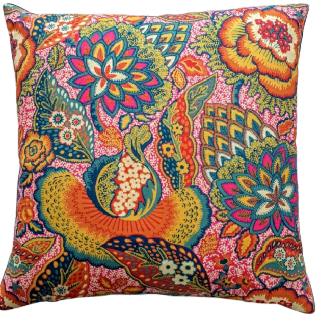 Liberty London Cushion Cover In  Nesfield 'Patricia'  Pink Design